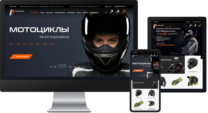 Сайт интернет-магазина мотоэкипировки
